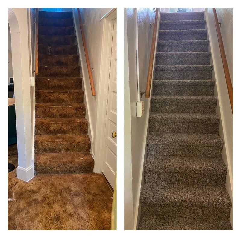 before and after carpeting